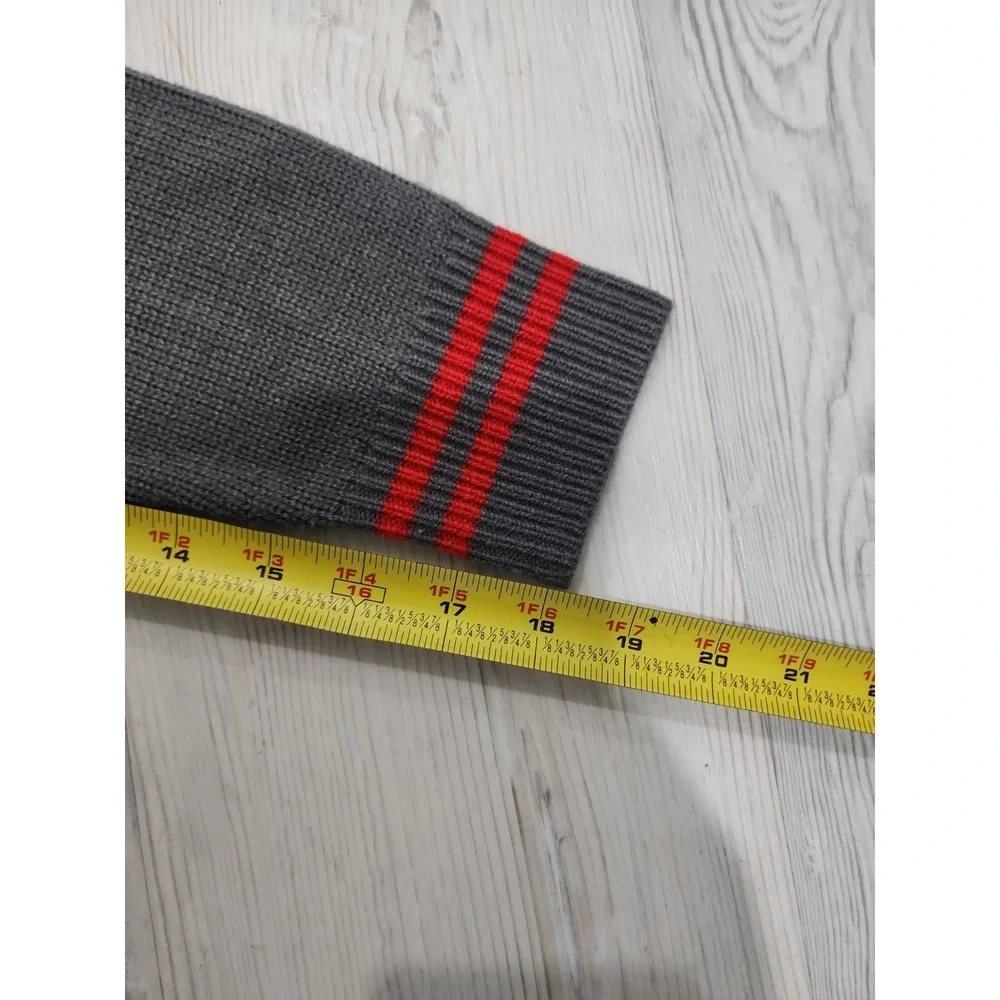 Mickey Mouse Unisex Small Gray V-Neck Knit Sweater Embroidered Mickey - Picture 7 of 7